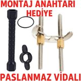 Mikasso Çift Vidalı Batarya Ay Takımı + Somun Sıkma Anahtarı Hediyeli | Musluk Montaj Seti