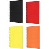 Mikasso Çınar A4 96 Yaprak Spiralli 4 Adet Kareli Defter Sert Spiralli Kareli 96 Yaprak Büyük Boy Sarı Okul - Çok Renkli