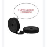 Mikasso Cırt Cırt Bant Siyah Renk 5 Metre 2cm Genişlik Cift Taraflı Dikilebilir Siyah