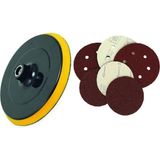 Mikasso Cırt Zımpara Tabanı 115 mm Takozu + 21 Adet Zımpara - Çok Renkli