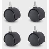 Mikasso Civatalı Teker Siyah M8 40X55MM Metrik 8 Vidalı Mobilya Tekerleği 4 Adet