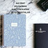 Mikasso Çizgili A4 Ebat 80 Yaprak Kartonkapak Telli Defter Beyaz Renk 60 gr Kağıt Karton Spiralli Çizgili Bü - Çok Renkli