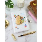 Mikasso Çizgili Kilitli Kurdelalı Peluş Defter 80 Yaprak 21X15 cm Yumuşak Düz Çizgili Orta Boy Beyaz Konsept - Çok Renkli
