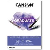Mikasso Çizim Bloğu Graduate Mıx Medıa Beyaz 20 Syf A5 200 gr Karton Düz Renkli Büyük Boy Beyaz Resim Defter - Çok Renkli