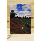 Mikasso Claude Monet - Kumaş Kapaklı Defter Bej Renk 14X20CM Yumuşak Düz Çizgisiz Orta Boy Yeşil Konsept Def - Çok Renkli