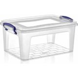 Mikasso Clear Box Kilit Kapaklı Saklama Kabı Kutusu 5.5 Lt Plastik Turuncu