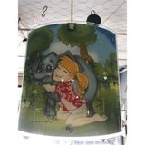 Mikasso Çocuk Odası Fil ve Kız Figürlü E27 Duylu 10 W LED Ampul Hediyeli Tekli Sarkıt Cam 1 E27 Haki Bebek / - Çok Renkli