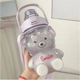 Mikasso Çocuk Pinterest Ayıcıklı Matara 1000 ml Su, Içecek Matarası, Suluk, Okul, Ofis, Seyahat, Bpa Içermez