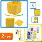 Mikasso Çok Amaçlı Dolap Içi Düzenleyici Kutu Sarı + 8 Cepli Askılı Mutfak Banyo Düzenleyici - 2li Set W9M5N - Çok Renkli