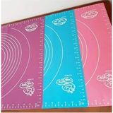 Mikasso Çok Amaçlı Kaydırmaz Silikon Hamur Açma Matı 50 x 40 Cm-Renkli, Silikon Ölçekli Hamur Açma Matı Sili