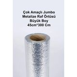 Mikasso Çok Amaçlı Metalize Raf Örtüsü Büyük Boy 45 cm x 3 Metre 1 Adet Belirtilmemiş Metalik Tr