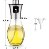 Mikasso Çok Amaçlı Püskürtmeli Cam Şişe Sprey Şişesi Yağ Şişesi Zeytinyağı Limon Püskürtücü Yağdanlık Gri