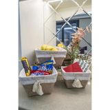 Mikasso Çok Amaçlı Saklama Organizer Kutu Kare Keçe Sepet (3 Boy) ( ) Bambu Çok Renkli