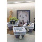 Mikasso Çok Amaçlı Saklama Organizer Kutu Kare Keçe Sepet (Mini) - 03433 Kumaş Gri - Çok Renkli