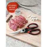 Mikasso Çok Amaçlı Ultra Keskin Korumalı Mutfak Makası Çelik