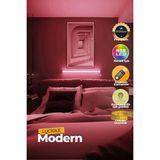 Mikasso Çok Renkli LED Lambader Yapışkanlı 1 Metre Her Alana Uygun Uzaktan Kumandalı Wpembe Modlu 0-100 Pemb