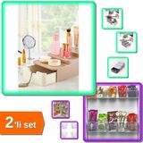 Mikasso Compact Çekmeceli ve Standlı Makyaj Organizeri + 6 Adet Buzdolabı Içi Mini Düzenleyici Kutu -2li Set - Çok Renkli
