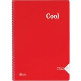Mikasso Cool 72 Yp. Kareli A4 Plastik Kapak Spiralli Defter Yumuşak Spiralli Kareli 72 Yaprak Büyük Boy Kırm - Çok Renkli