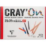 Mikasso Crayon 25X35 120GR Çizim Defteri Karton Spiralli Çizgisiz Orta Boy Beyaz Resim Defterleri A4 15 Yapr - Çok Renkli