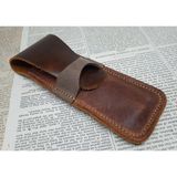 Mikasso Crazy Hors Hakiki Deri El Emeği Kalemlik Kalem Kutu 27 cm 6 cm 24SU4 Ahşap Kahverengi - Çok Renkli