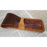 Mikasso Crazy Hors Hakiki Deri El Emeği Kalemlik Kalem Kutu 27 cm 6 cm HHH0702I Ahşap Kahverengi - Çok Renkli