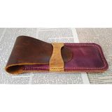 Mikasso Crazy Hors Hakiki Deri El Emeği Kalemlik Kalem Kutu 27 cm 6 cm HHH0702J Ahşap Kahverengi - Çok Renkli