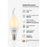 Mikasso CT-4080 Kıvrık Uçlu LED Buji Ampul 7W E14 Ince Duy 3200K Gün Işığı (Sıcak Beyaz) 600 Lümen
