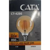 Mikasso CT-4286 Rustik LED Ampül E27 Duy G95 Glop Model 9 Watt Bal Cam Sarı Işık Tasarruflu Dekoratif Ampul