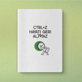 Mikasso Ctrl+Z Hayatı Geri Almaz Mottolu Defter Karton Düz Çizgili Küçük Boy Çok Renkli Not Defteri A5 32 Ya