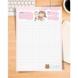 Mikasso Cute Not Kağıdı, A5 Boyut, 50 Yaprak, Memopad, To Do List, Bloknot, Notepad, Planlayıcı Diğer - Çok Renkli