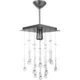 Mikasso Damlataş Yağmur Avize Şeffaf Metal 1 E27 Beyaz Salon / Oturma Odası - Çok Renkli