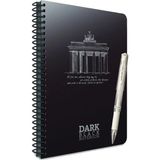 Mikasso Dark Spiralli Pp Kapak Defter 17X24-50 Yaprak Çizgisiz + Uni-Ball Beyaz Kalem Karton Spiralli Çizgis - Çok Renkli