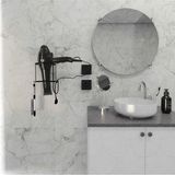 Mikasso DC-5119 Dekoratik Siyah Yapıştırmalı Fön Banyo Metal Saç Kurutma Fön Makinesi Askısı Pratik Siyah - Çok Renkli