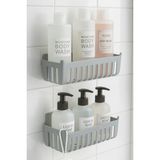 Mikasso Deby 2'li Yapışkanlı Banyo Rafı Gri Plastik 9 Gri 30 x 11 x 5 Modern - Çok Renkli