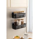 Mikasso Deby 2'li Yapışkanlı Banyo Rafı Siyah Plastik 9 Siyah 30 x 11 x 5 Modern - Çok Renkli