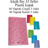 Mikasso Defter Plastik Kapak A5 40 Yaprak Çizgili 3 Adet ve 40 Yaprak Kareli 3 Adet Küçük Boy Defter Yumuşak - Çok Renkli
