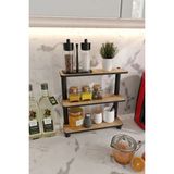 Mikasso Dekoratif 3 Katlı Tezgah Üstü Raf 11 cm x 40 cm Safir Meşe Mdf Kahverengi - Çok Renkli