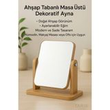 Mikasso Dekoratif Ahşap Dikdörtgen Makyaj Aynası 13 x 18 Cm. Cam Kahverengi Makyaj Aynası - Çok Renkli
