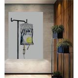 Mikasso Dekoratif Ahşap Kare Gin Damlalığı Tablosu Ev/ofis/işyeri/salon/mutfak/banyo Tablo Mdf Kırmızı Çerçe - Çok Renkli