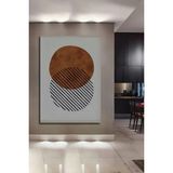 Mikasso Dekoratif Ahşap Kare Soyut Dairesel Düzenleme Tablosu Ev/ofis/işyeri/salon/mutfak/banyo Tablo Mdf Kı - Çok Renkli