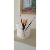 Mikasso Dekoratif Desenli 3D Kalemlik | 10 x 10 cm | 3D Baskı Pla Hammadde Plastik Beyaz - Çok Renkli
