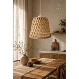 Mikasso Dekoratif El Örgüsü Doğal Hasır Avize Salon, Yazlık, Mutfak 30 cm Hasır 1 E27 Bej Salon / Oturma Oda - Çok Renkli