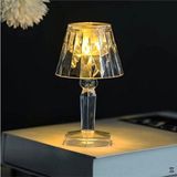 Mikasso Dekoratif Mini Boy Kristal LED Masa Lambası Pilli Abajur Gece Lambası 12X6.5 cm Plastik Şeffaf - Çok Renkli