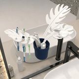 Mikasso Dekoratif Monstera Yaprak Diş Fırçalık ve Banyo Organizeri Belirtilmemiş Lacivert - Çok Renkli