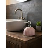 Mikasso Dekoratif Seramik Sıvı Sabunluk Krom Başlıklı Şık Banyo & Mutfak Dispanseri Seramik Pembe - Çok Renkli