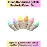 Mikasso Deluxe Serisi Külah Dondurma Şekilli Vurgulayıcı Tatlı Sevimli Çocuk Okul Fosforlu Kalem Seti 6 Adet - Çok Renkli