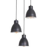 Mikasso Denis Modern Tasarım Salon - Mutfak - Cafe Siyah Renk Sarkıt 3 Lü Avize Metal 3 E27 Siyah Salon / Ot - Çok Renkli