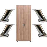 Mikasso Dereceli Eğimli Dolap Ünite Vestiyer Ayağı Krom 6 cm (4 Adet) Gümüş