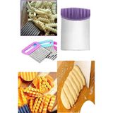 Mikasso Desen Saplı Spatula Hamur Kesici + Şekilli Patates Cips Kesici ve Sebze Meyve Doğrayıcı Çelik Çok Re