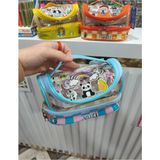Mikasso Desenli Büyük Boy Kulplu ve Fermuarlı Şeffaf Kalem Kutusu Kalemlik 20,5X12,5X10 cm Belirtilmemiş Mav - Çok Renkli